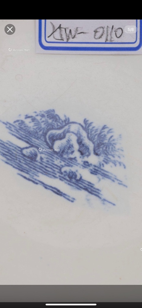 古玩陶瓷青花山水人物碗拍賣，當前價格1500元