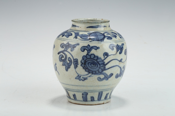 古玩陶瓷萬歷·青花菊花紋罐真品鑒賞圖