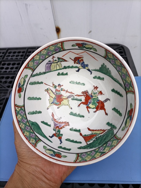 古玩陶瓷五彩人物故事紋碗拍賣,當前價格880元