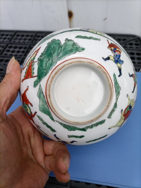 古玩陶瓷五彩人物故事紋碗拍賣,當前價格880元