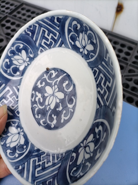 古玩陶瓷青花留白花卉紋盤拍賣,當前價格3000元