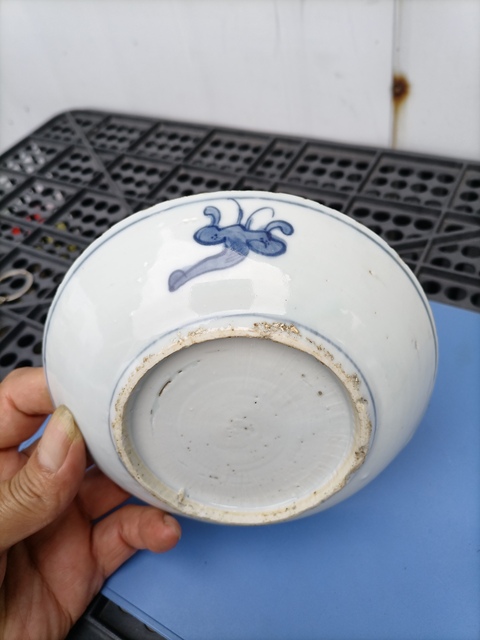 古玩陶瓷青花留白花卉紋盤拍賣,當前價格3000元