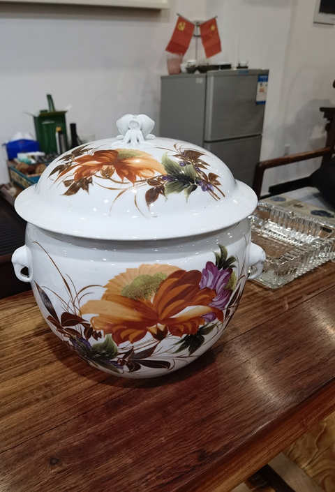 古玩陶瓷1950 刷花蓋缸真品鑒賞圖