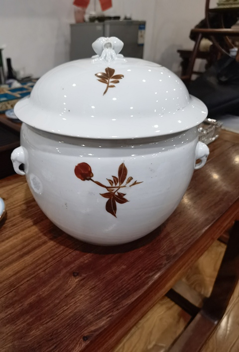 古玩陶瓷1950 刷花蓋缸真品鑒賞圖