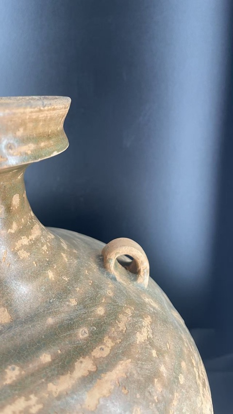 古玩陶瓷青瓷盤口瓶真品鑒賞圖