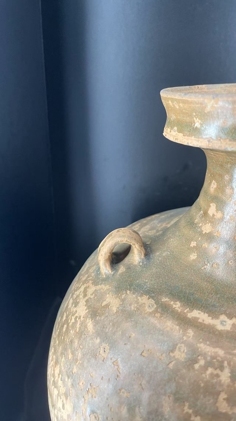 古玩陶瓷青瓷盤口瓶真品鑒賞圖