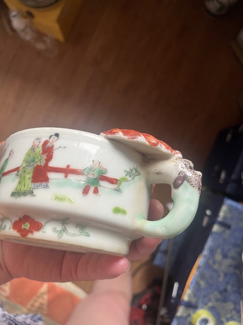 古玩陶瓷五彩人物故事紋水洗真品鑒賞圖