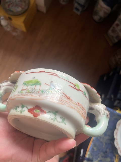 古玩陶瓷五彩人物故事紋水洗真品鑒賞圖