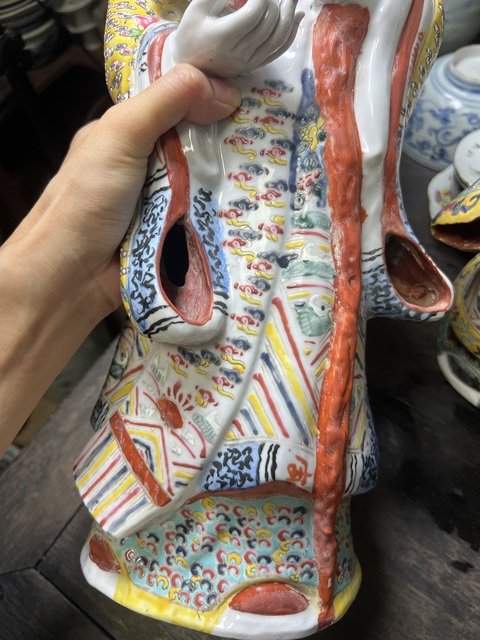 古玩陶瓷民國(guó)晚期建國(guó)初福祿壽瓷塑真品鑒賞圖