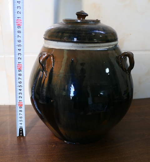 古玩陶瓷精品:明晚期耀州窯兔毫釉四系罐（高大重器）拍賣，當(dāng)前價(jià)格588元