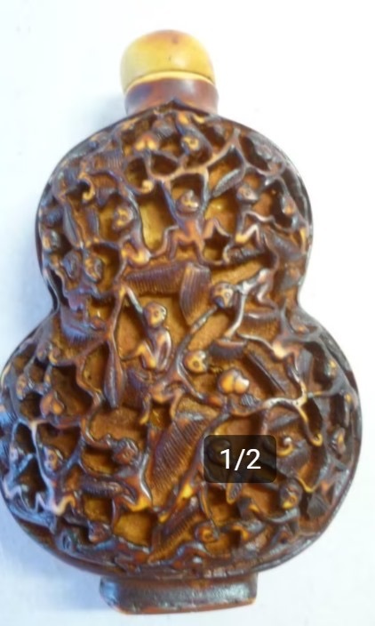 古玩雜項近代雕刻鼻煙壺真品鑒賞圖