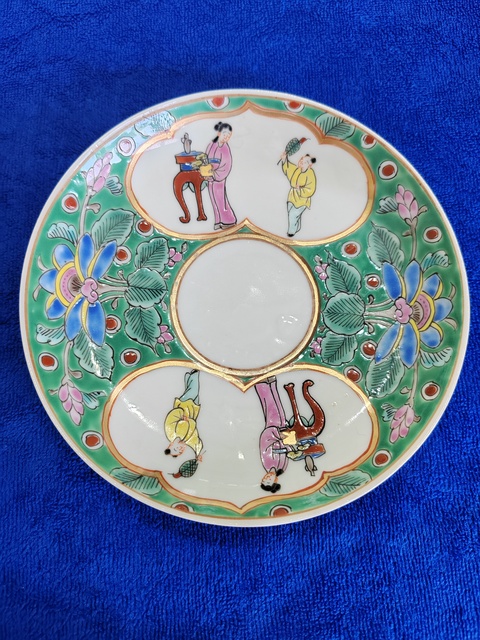 古玩陶瓷五彩人物紋盤拍賣，當(dāng)前價(jià)格88元