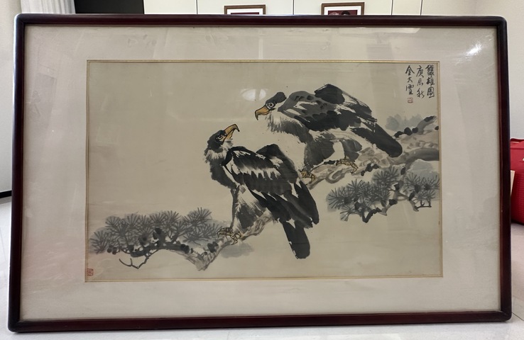 古玩字畫雙雄圖真品鑒賞圖