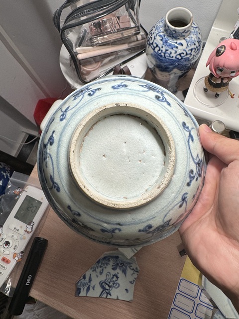 古玩陶瓷明中期青花碗真品鑒賞圖