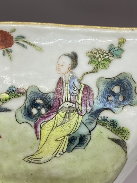 古玩陶瓷粉彩鐘馗人物角碗真品鑒賞圖