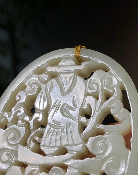 古玩玉器和田玉雕“福祿壽佩”真品鑒賞圖