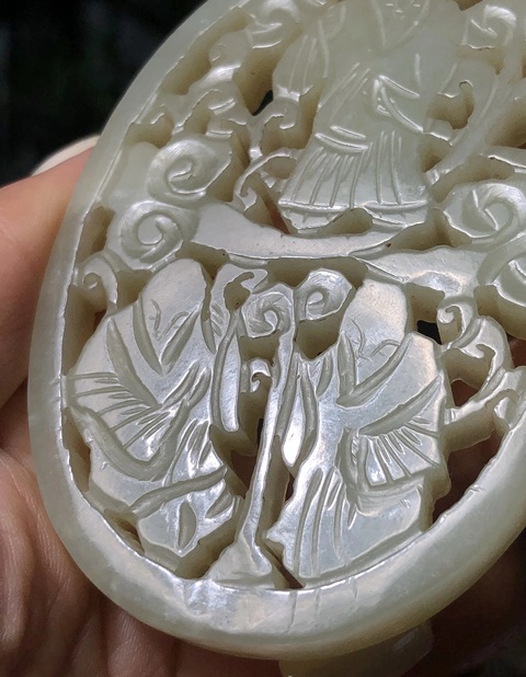 古玩玉器和田玉雕“福祿壽佩”真品鑒賞圖