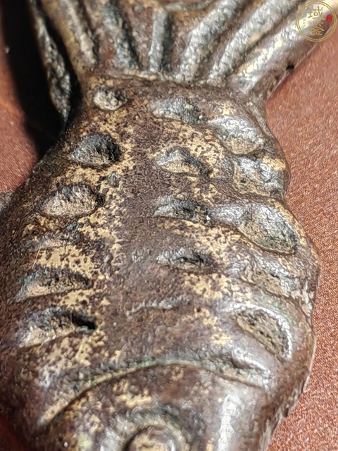古玩銅器清代銅魚掛飾真品鑒賞圖