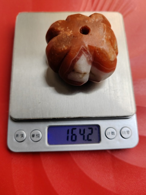 古玩玉器天然南紅瑪瑙珠真品鑒賞圖