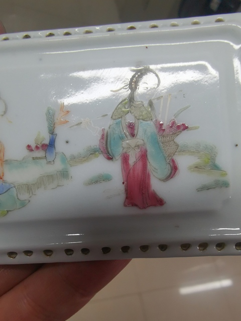 古玩陶瓷粉彩人物故事瓷板真品鑒賞圖