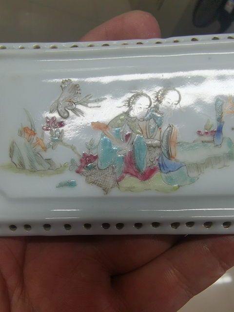 古玩陶瓷粉彩人物故事瓷板真品鑒賞圖