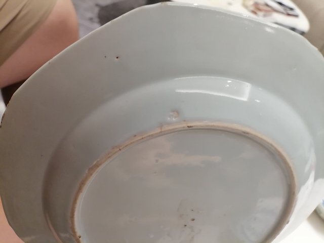 古玩陶瓷清乾隆?樓臺亭閣山水紋青花盤拍賣,當前價格2500元
