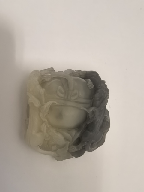 古玩雜項雙龍戲珠手把件真品鑒賞圖