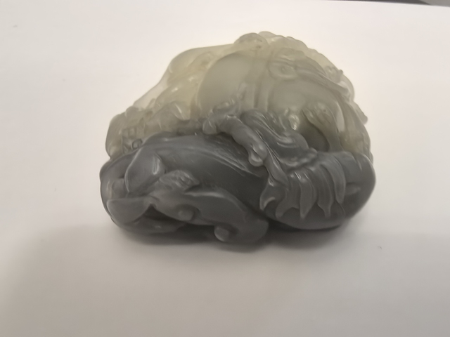 古玩雜項雙龍戲珠手把件真品鑒賞圖