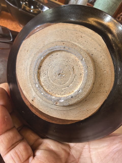 古玩陶瓷遇林亭窯變黑釉束口碗真品鑒賞圖