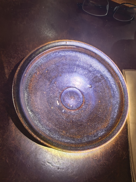 古玩陶瓷遇林亭窯變黑釉束口碗真品鑒賞圖