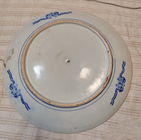 古玩陶瓷松鶴紋青花盤真品鑒賞圖