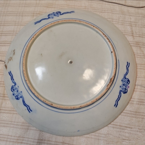 古玩陶瓷松鶴紋青花盤真品鑒賞圖