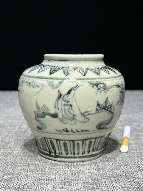 古玩陶瓷青花高士圖罐拍賣,當前價格2650元