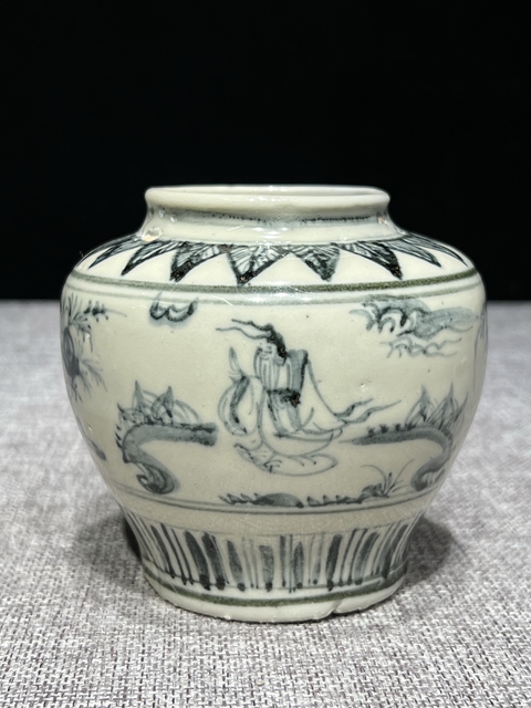 古玩陶瓷青花高士圖罐拍賣,當前價格2650元