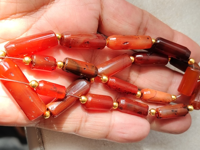 古玩玉器天然紅瑪瑙珠串鏈拍賣，當前價格520元