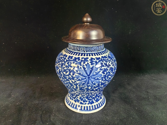 古玩陶瓷晚清青花纏枝蓮紋將軍罐真品鑒賞圖