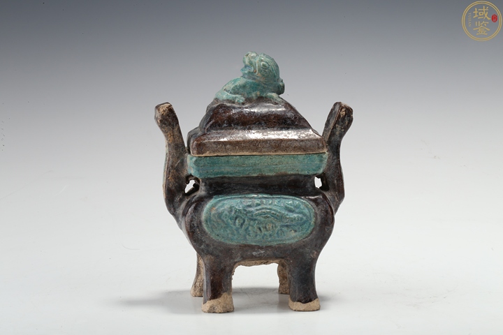 古玩陶瓷法華彩模印花紋香爐真品鑒賞圖