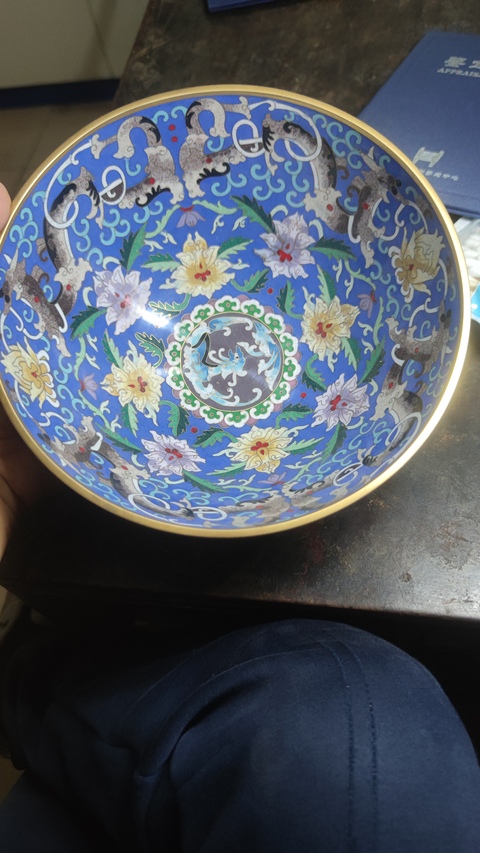 古玩銅器景泰藍碗真品鑒賞圖