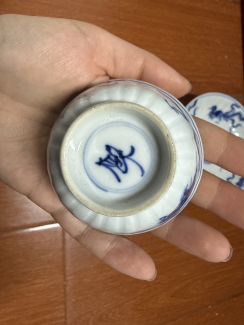 古玩陶瓷青花鳳紋杯碟真品鑒賞圖
