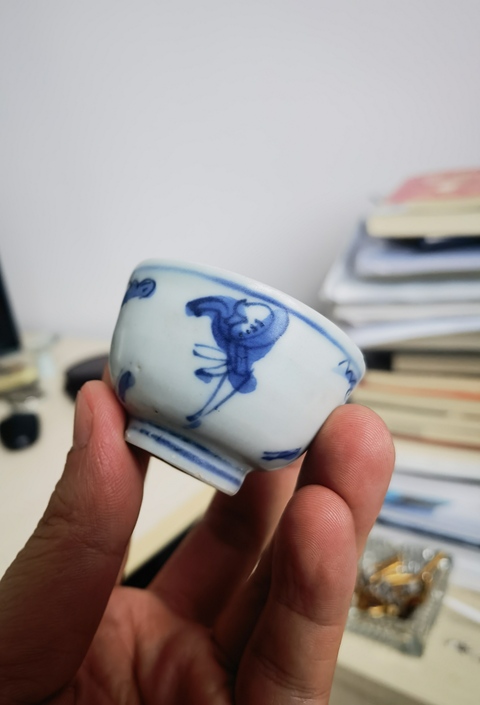 古玩陶瓷青花嬰戲圖茶碗拍賣，當(dāng)前價格3800元