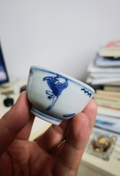 古玩陶瓷青花嬰戲圖茶碗拍賣，當(dāng)前價格3800元