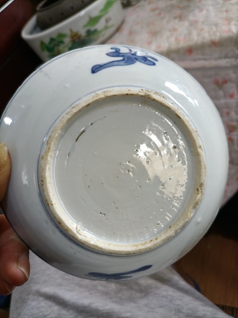 古玩陶瓷青花花卉紋盤真品鑒賞圖