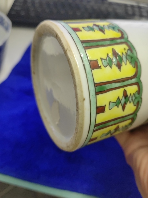古玩陶瓷五彩人物故事紋箭筒真品鑒賞圖