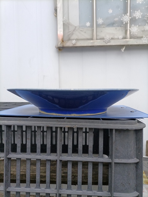 古玩陶瓷霽藍釉盤真品鑒賞圖