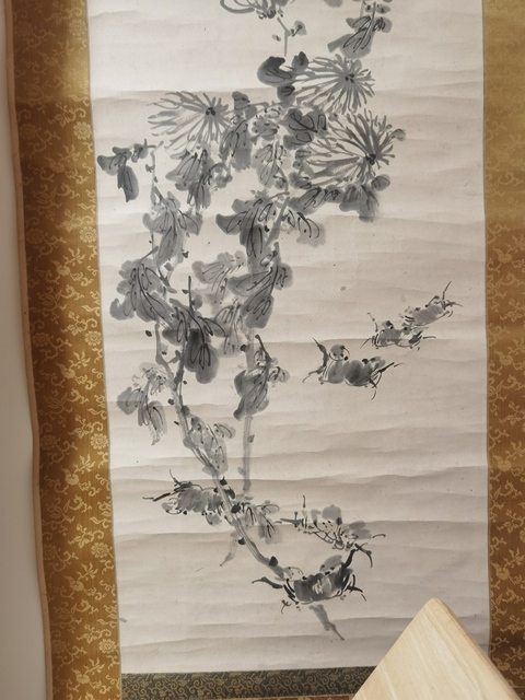 古玩字畫菊蟹圖真品鑒賞圖