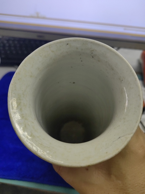 古玩陶瓷五彩人物故事紋箭筒真品鑒賞圖