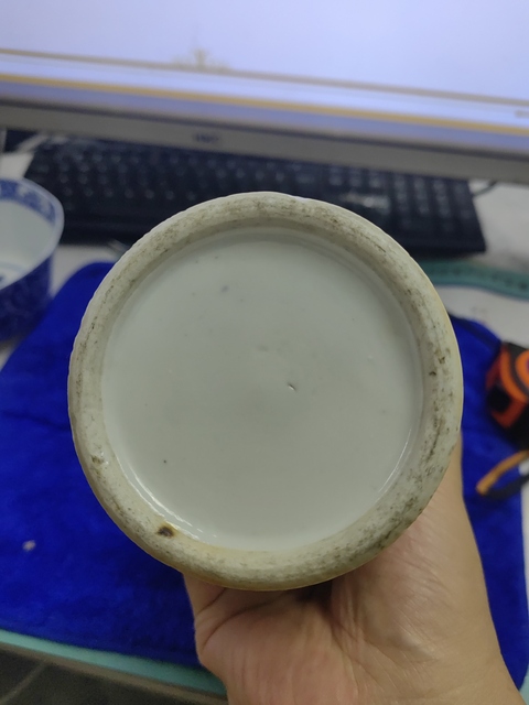 古玩陶瓷五彩人物故事紋箭筒真品鑒賞圖