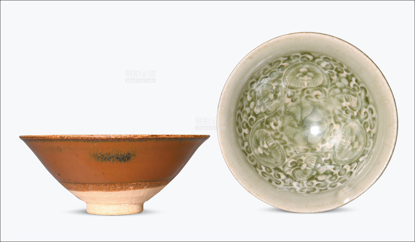 古玩陶瓷耀州窯青釉茶盞真品鑒賞圖