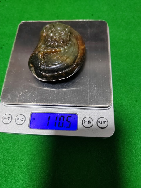 古玩玉器河磨玉雕“達摩掛件”拍賣，當前價格2666元