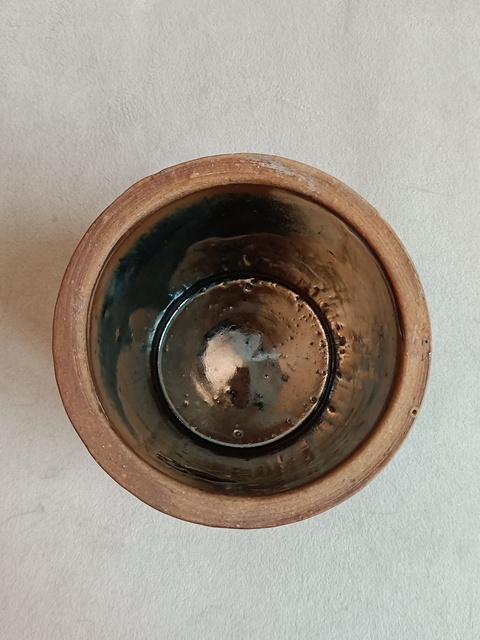 古玩陶瓷窯變黑釉筆筒真品鑒賞圖